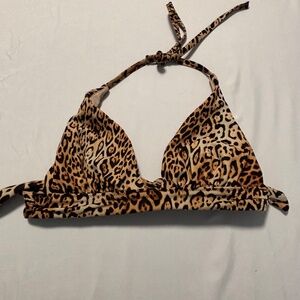 Victoria's Secret Leopard Print Bikini Top Size Small